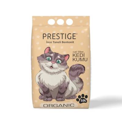 Prestige Katzenstreu - Geruchsneutralisierende Klumpstreu für Katzen - Staubfreies Katzenstreu - Natürlich & Unbeduftet - Mehrkatzenformel - Geringe Verfolgung (Organic, 10 l) von ADAK