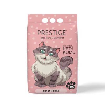 Prestige Katzenstreu - Geruchsneutralisierende Klumpstreu für Katzen - Staubfreies Katzenstreu - Natürlich & Unbeduftet - Mehrkatzenformel - Geringe Verfolgung (Puderduft, 10 l) von ADAK