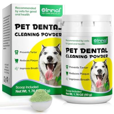 AFITMOE Hundezahnreinigungspulver, Hundezahnpulver mit Probiotika, entfernt effektiv Zahnstein, Plaque, Flecken, Mundgeruch, Hundezahnreinigung, unterstützt die Mundpflege für kleine, mittelgroße und von AFITMOE