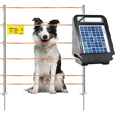 Agrarzone Elektrozaun Komplett-Set für Hunde S25 SOLAR 12V mit Litze 500m | effektiver Hundezaun mit Weidezaungerät & Solarmodul | Schutzzaun für Hunde & Katzen | Gartenzaun Weidezaun Katzenzaun von Agrarzone