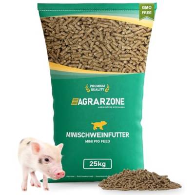Agrarzone Minischweinfutter Pellets 25 kg - Weizen Schweinefutter 25KG für Minischweine & Zwergschweine - 100% gentechnikfrei von Agrarzone