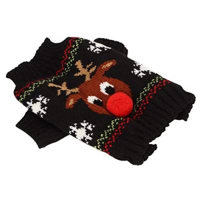Airshi Hunde-Weihnachtspullover, Schnee-Hundepullover, Hervorragende Verarbeitung, Warmes Weihnachts-Elch-Muster, Tägliches Tragen für Kleine, Mittelgroße Hunde Zum Fotografieren von Airshi