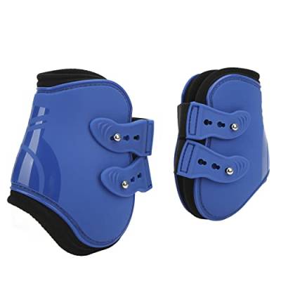 Pferdebeinstiefel, Pferdebeinstützenschutz, Blaues PU + Neopren für Pferdehinterbeine für Pferdewettkämpfe (Blaue Hinterbeine 22 x 20 cm) von Airshi