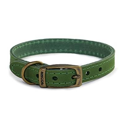 Ancol Timberwolf Lederhalsband, grün, 35-43 cm, Größe 4 von Ancol