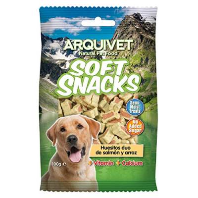 Arquivet Soft Snacks für Hunde Knochen Duo Lachs und Reis 100 g von Arquivet