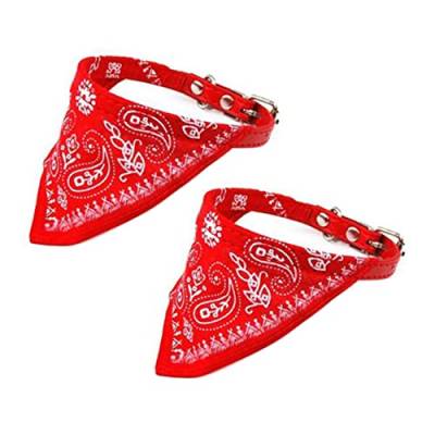 2 x verstellbares Haustier-Halstuch, Halsband, Größe S, Rot von Beelooom