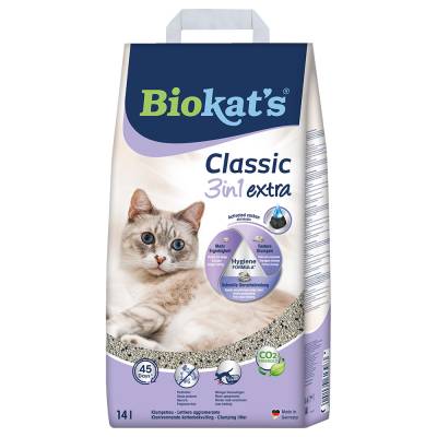 Biokat´s Classic 3in1 Extra Katzenstreu - Sparpaket: 2 x 14 l von BioKat's