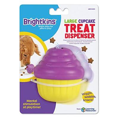 Brightkins Large Cupcake Treat Dispenser Leckerli-Puzzle für Haustiere, interaktives Hundespielzeug, Leckerli-Spender, langsame Fütterung interaktives Spiel, Hundespielzeug für mittlere Hunde, 2 Stück von Brightkins