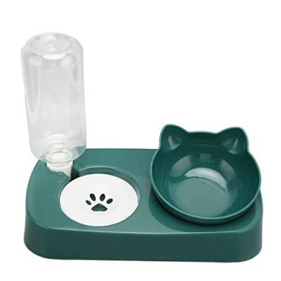 Futternäpfe für Haustiere – Erhöhter, Abnehmbarer Automatischer Wasserspender aus PP – Wasser- und Futternapf-Set für Haustiere, Siebdesign, Schutz vor Staub für Kleine und von CDQL
