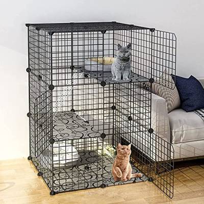 Katzengehege im Freien – Kaninchen-Laufstall, kleines Haustiergehege aus Kunststoff, DIY, erweiterbarer Laufstall, Käfig von CENAP