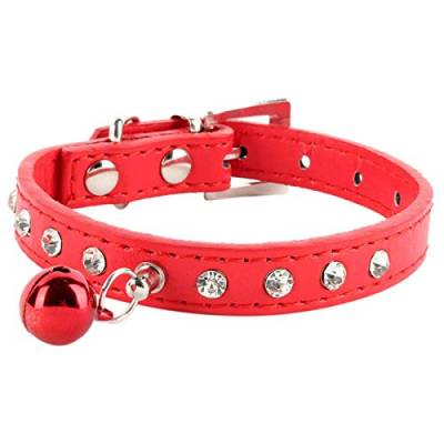 CUSROS Halsband für Katzen, verstellbar, mit Glöckchen, Rot von CUSROS