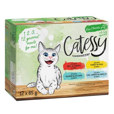 Catessy Delikatess-Häppchen mit Gemüse in Sauce Mix mit 4 Sorten - 12 x 85 g von Catessy