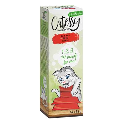 Catessy Häppchen in Sauce Schälchen 14 x 85 g - mit Rind von Catessy