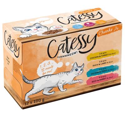 Mixpaket Catessy Häppchen in Gelee - 12 x 100 g von Catessy