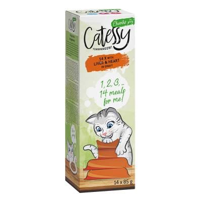 Sparpaket Catessy Häppchen in Sauce Schälchen 28 x 85 g - mit Leber & Herz von Catessy