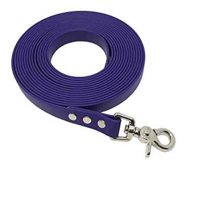 Schleppleine Trainingsleine für Hunde, robust, wetterfest, aus Flacher BIOTHANE® - BETA 16 mm - [10 m] - violett - VI521 von Collar & Leash