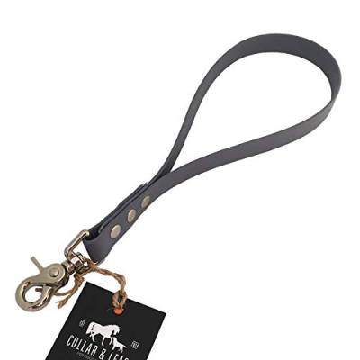 Collar & Leash C&L Kurzführer Hundeleine für Mittel - Große Hunde aus 19 mm BioThane® / 25 cm/grau von Collar & Leash