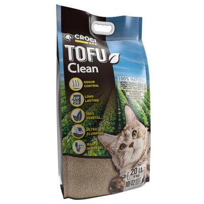 Croci Tofu Clean Katzenstreu - Sparpaket: 2 x 20 l (ca. 18 kg) von Croci