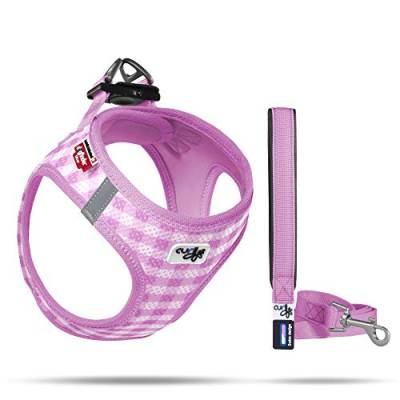 Vest Harness Air-Mesh Pink-Caro 3XS & Leash M von Curli