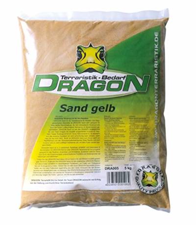 Dragon Terrariensand Farbe Gelb - staubfrei - auch für Aquarien geeignet 5Kg von Dragon