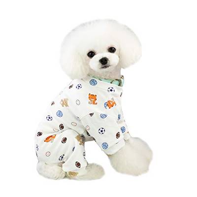 Haustierkleidung, Hund Winter Vierbein-Overall Shirt Weiche Baumwolle Welpen Hund Pyjama Kostüm für kleine Hunde Mittlere Hunde (XL-Fußball) von Dreamls