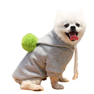 Hundekleidung, Winter-Welpenpullover, warm, weich, Fleece-Sweatshirt, Outfit, Kostüm für Katzen, kleine und mittelgroße Hunde (M-Grau) von Dreamls