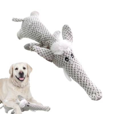Dyeulget Weiches Kauspielzeug für Hunde - Quietschendes Kauspielzeug für kleine Hunde in Elefantenform - Weiches Hundespielzeug, Zahnspielzeug für Hunde, Welpen, zum Spielen von Dyeulget