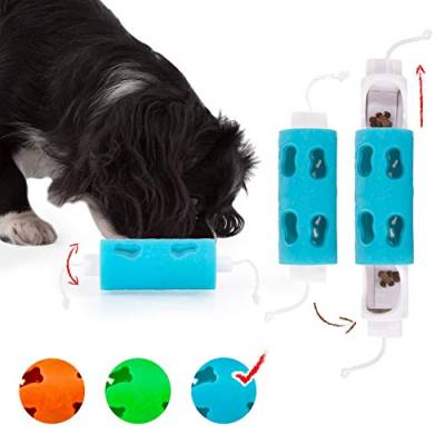 Edupet 06021AD Hundespielzeug, Dog'n'Roll, Intelligenzspielzeug für kleine Hunde, Leckerli-Spender, 10 cm, blau-türkis von Edupet