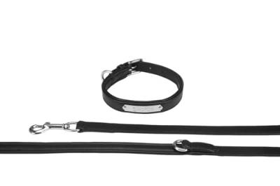 Halsband für Hunde, Halsband und Leine Black L (Umfang 56 cm Breite 3 cm) von Eskadron