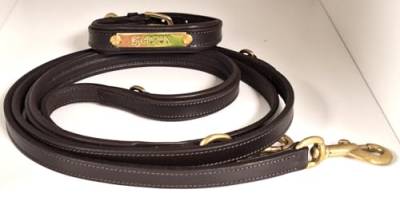 Halsband für Hunde, Halsband und Leine Brown XL (Umfang 65 cm Breite 3 cm) von Eskadron