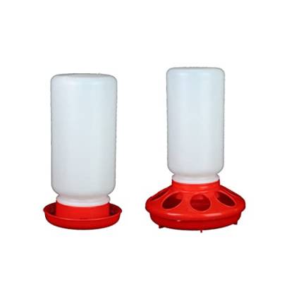 Küken Waterer And Feeder Plastic Automatic Poultry Waterer Food Containers For Chickens Birds Pigeons Wachteln Baby Küken Feeder And Waterer Kit Set For Brooder No Waste Stand Small von FENOHREFE
