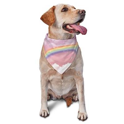 Buntes Regenbogen-Hunde-Halstuch, niedlich, weich, waschbar, Sommer-verstellbar, Katzen-Halstuch, Lätzchen, Haustier, dreieckiges Taschentuch von FURLOU