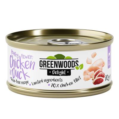 Greenwoods Delight Hühnerfilet mit Ente - Sparpaket: 48 x 70 g von Greenwoods
