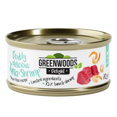 Greenwoods Delight Thunfischfilet mit Shrimps - Sparpaket: 24 x 70 g von Greenwoods
