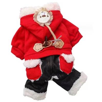 HEKARBAMILL Hund Hoodie Rot warm warm Dicker Welpe Kleidung für Herbst Winter süßes Hund Weihnachts-Outfit Weich gemütlich kleine Hundekleidung xs Kostüme von HEKARBAMILL