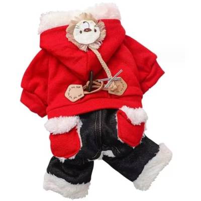 HEKARBAMILL Hund Hoodie rot warm warm Dicke Welpenkleidung für den Herbst Winter süßes Hund Weihnachts-Outfit Weich gemütlich kleine Hundekleidung S Kostüme von HEKARBAMILL