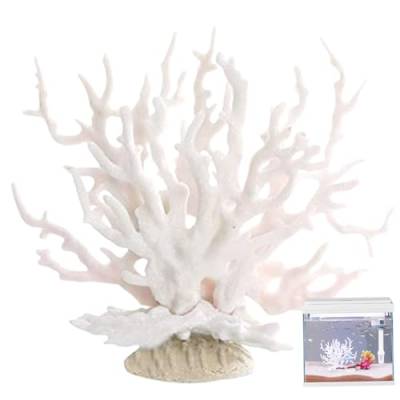 HEKARBAMILL Korallendekor, künstliche Korallenriff Dekor, 6.7x2.6 '' Fake Coral Ornament, dekorative lebensechte Korallenskulptur Strandzimmer Dekor Weiß von HEKARBAMILL