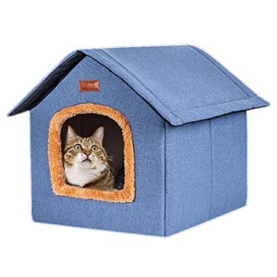 Katzenbetten für drinnen,Outdoor-Katzenbett mit abnehmbarem Design - Für den Außen- und Innenbereich, Haustierhaus für Katzen, Hunde und Kleintiere, für alle Jahreszeiten Heshi von Heshi