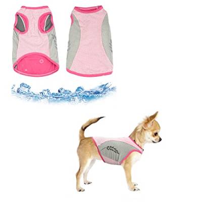 Hundekühlweste,Sommer Cool und Bequem Hundemantel Atmungsaktiv Mesh Hundejacke mit Reflektorstreifen,Leichte Hunde-EIS-Kühlung T-Shirts für kleine bis mittelgroße Hunde (Pink, M) von Jodsen