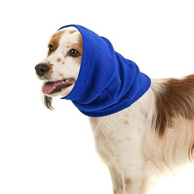 Ohrenschützer für Hunde, Beruhigende Ohrenschützer für Hunde Lärmschutz Haustier Ohrwärmer Hundekopfhaube Grau Ohrenschutz zum Duschen für die Körperpflege, zur Linderung, zum Warmhalten(S,Blau) von Jodsen