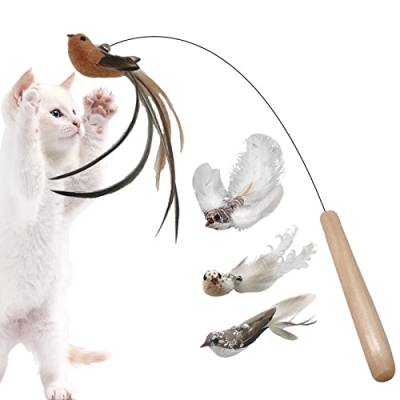 Jomewory Cat Zauberstab, Interaktives Katzenspielzeug für Katzen Im Innenbereich, Spielzeug zur Bereicherung von Katzen, Ersatz für Lustige Übungen Für Katzen und Kätzchen von Jomewory
