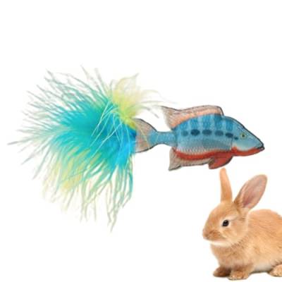 Jomewory Katzenfedern Spielzeug – Katzenspielzeug aus Filz, tiefer Seefisch mit bunten Federschwanz | Cat Teaser – interaktives Selbstspielzubehör für Haustiere von Jomewory