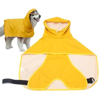 Regenmantel für Hunde – gelber Regenmantel aus PU für Haustiere mit Bauchschutz, langlebige Jacke für Hunde, auffällige Kleidung für Welpen, Walking, feuchtes Wetter Jomewory von Jomewory