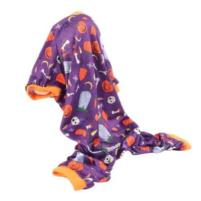 Jopwkuin Halloween-Hundepyjama, 4-beiniger, Warmer Hundepyjama, Satte Farben, Elastische Bündchen, Atmungsaktiv für den Urlaub von Jopwkuin