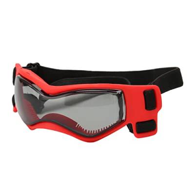 Jopwkuin Hundebrille, Silikonrahmen. Coole Hundebrille mit UV-Schutz Zum Autofahren (Rot) von Jopwkuin