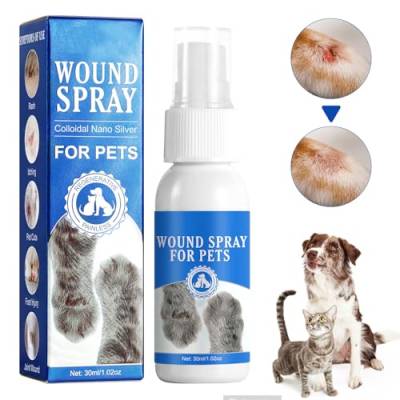 KARELLS Wundspray für Hunde,30ML Wundspray Hund,Anti-Irritant Wundpflegespray für Hunde und Katzen,Zur Reinigung und Pflege von Wundbereichen von KARELLS