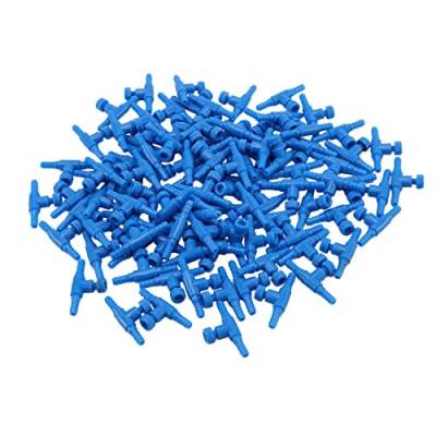 KVSERT 100 Stück blaue Kunststoff-2-Wege-Aquarium-Pumpen-Steuerventil für 4 mm Rohre von KVSERT