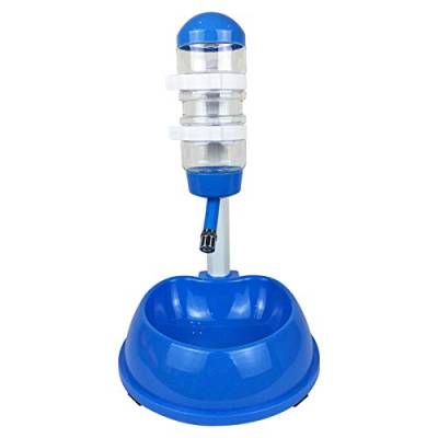 KVSERT Automatischer Haustiertrinker Hundenäpfe Wasserflaschen Universal Hundetrinker Futterspender Hubbarer Napf Welpe Haustier Produkte - Blau von KVSERT