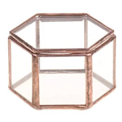 KVSERT Geometrische Glas-Terrarium-Schmuckschatulle, Glas, Sukkulenten, Pflanztopf, , sechseckige Form von KVSERT
