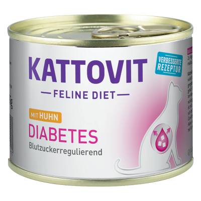 Kattovit Diabetes / Gewicht 185 g - Sparpaket: Huhn (12 x 185 g) von Kattovit